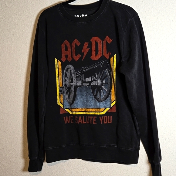 AC/DC Grungecore Thrashed sweatshirt Soft Gothic - Picture 1 of 4